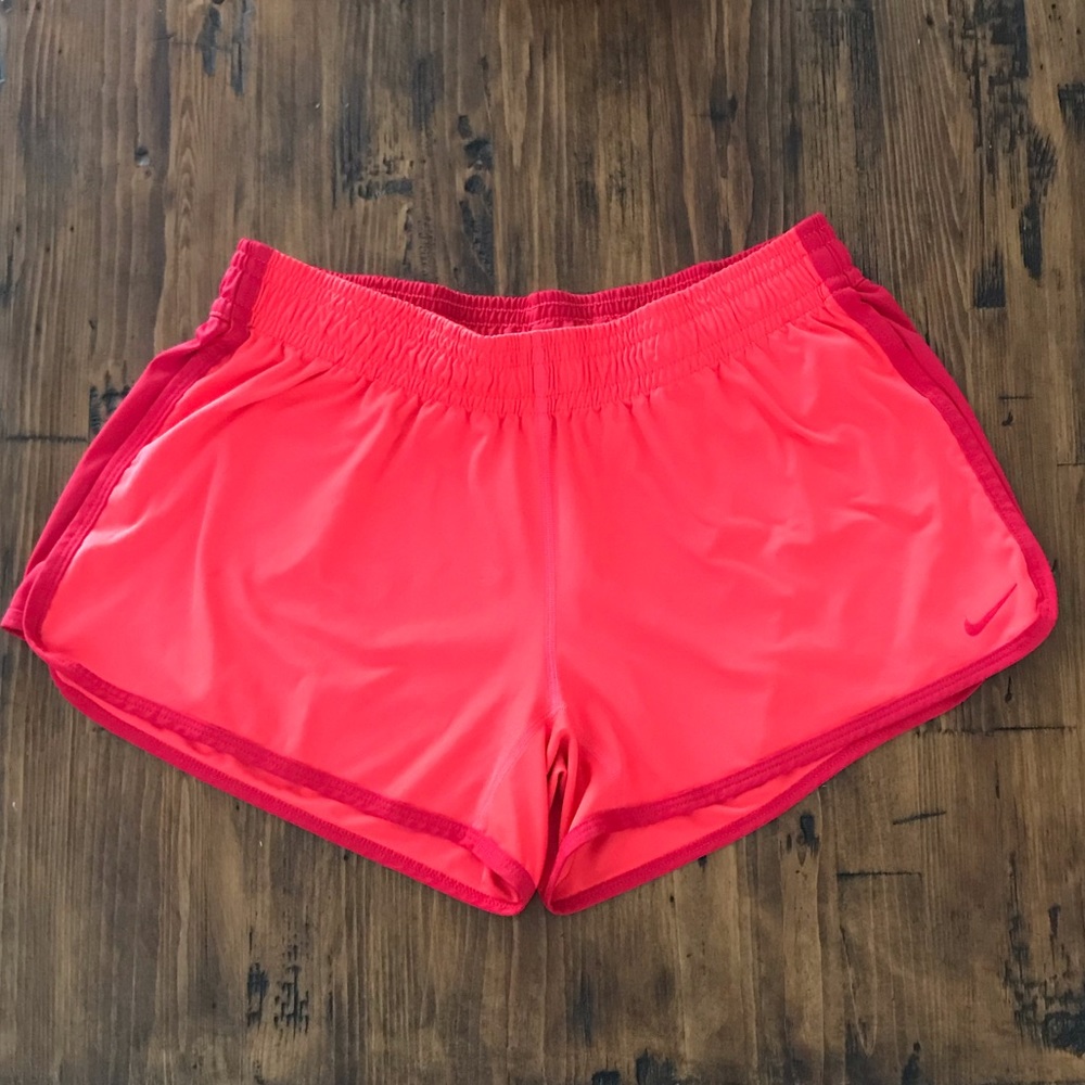 Nike Dri Fit Running Shorts in an Orange Coral